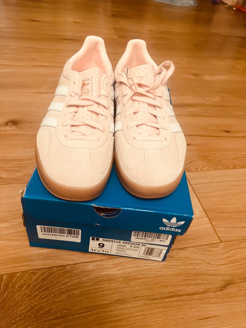 adidas Gazelle Women's Blush Pink Suede Sneakers with White Stripes